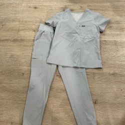 Light Blue Figs Scrub Set 