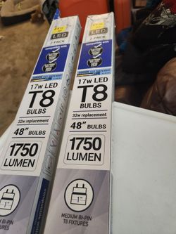 2 - 2 Pack  Never Used T8 17w LED 48" BULBS