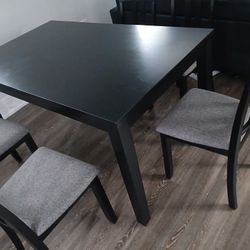Black Dining Table With 6 Set Of Chair 