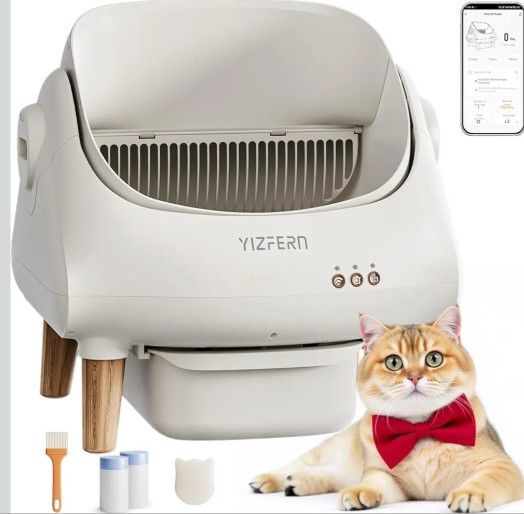 Self Cleaning Cat Litter Box, Automatic Cat Litter Box with App Control,