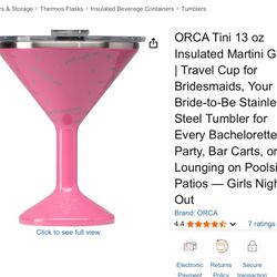 ORCA Tini 13 oz Insulated Martini Glass | Travel Cup for Bridesmaids, Your Bride-to-Be Stainless Steel Tumbler for Every Bachelorette Party, Bar Carts