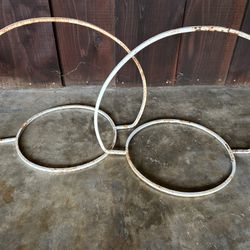 Pair vintage Metal Iron Hanging Plant Pot Holder 