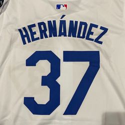 Grey And White Teoscar Hernandez Dodgers Works Series Jersey