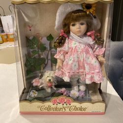 Doll, Porcelain with dog