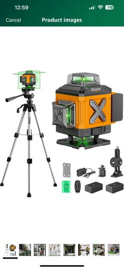 Alloyman Laser Level 4 X 360°Self Leveling with Tripod, 16 Line Lazer Level, 4D Vertical & Horizontal Line, Green Laser Leveler Tool for Construction,