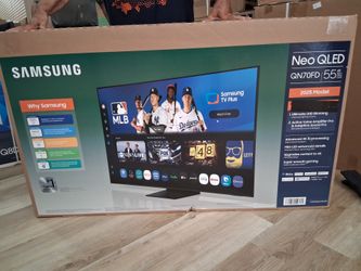 55" screen Qled smart 4k ultra HDTV by Samsung. QN55GN70FDZXA