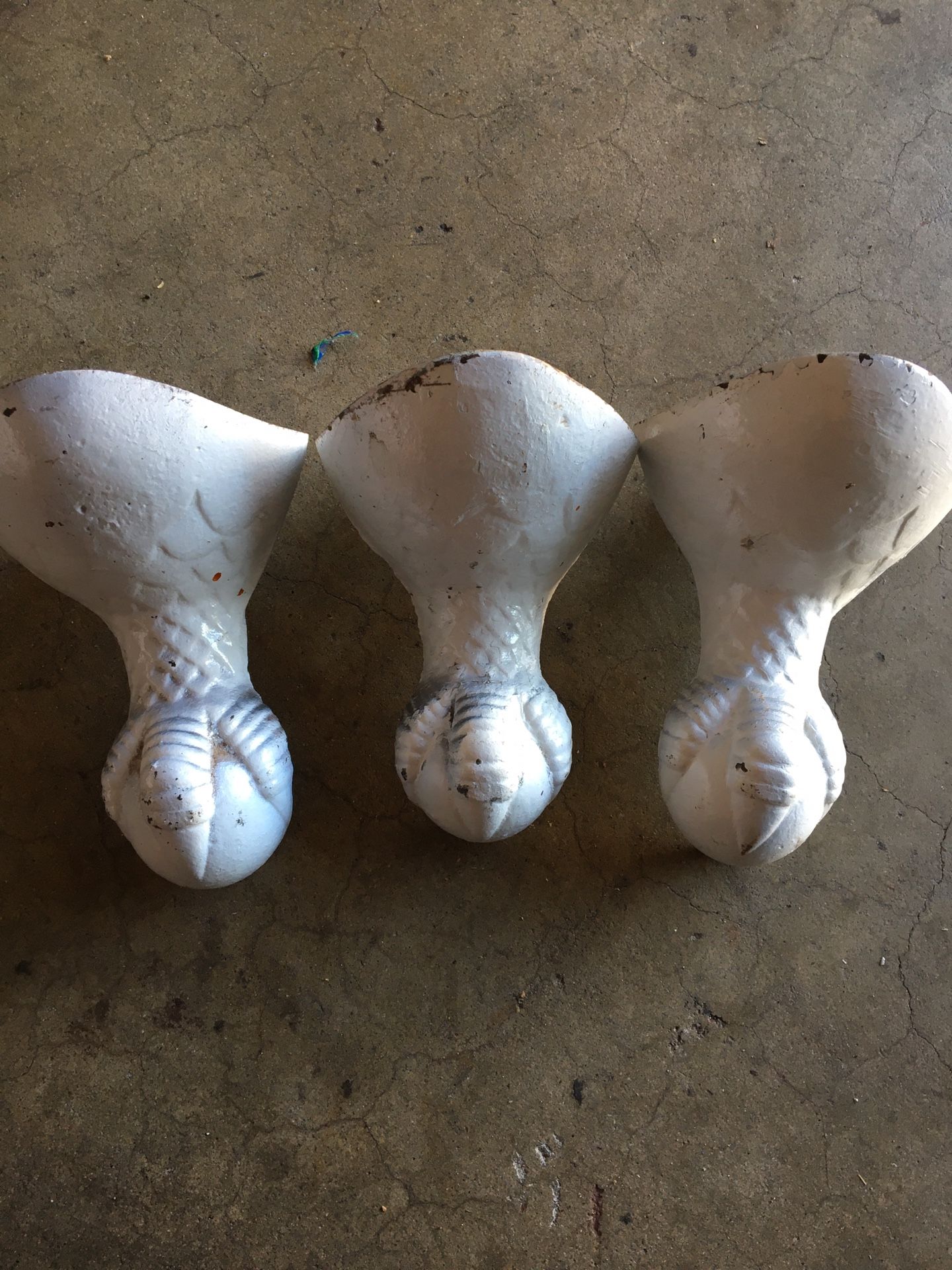 Set of 3 Antique Bath Tup Legs.
