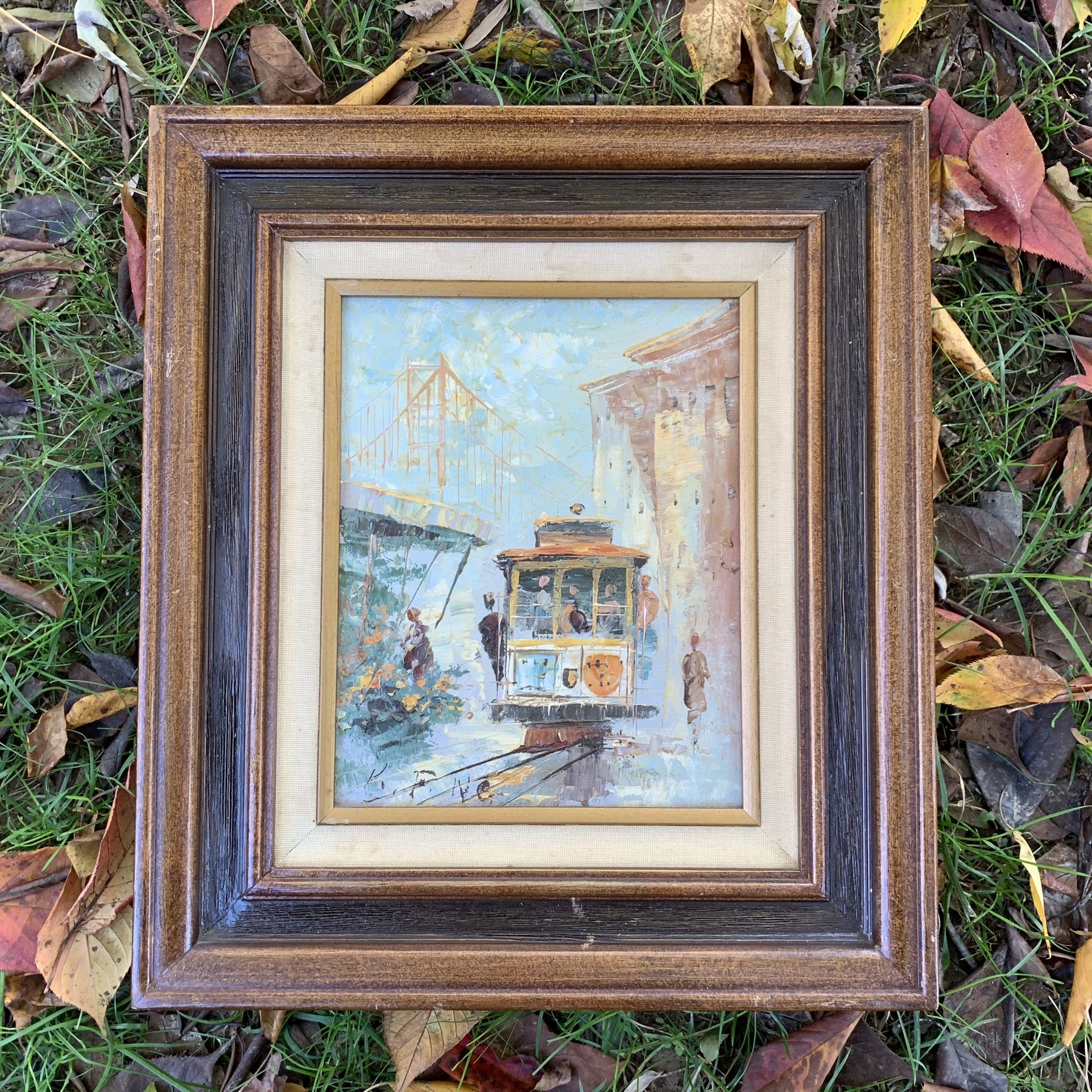 Original painting on canvas with wooden frame