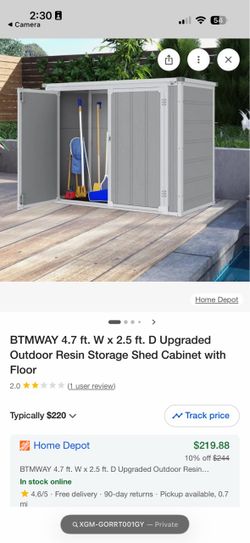 BTMWAY Outdoor Resin Storage Shed Cabinet