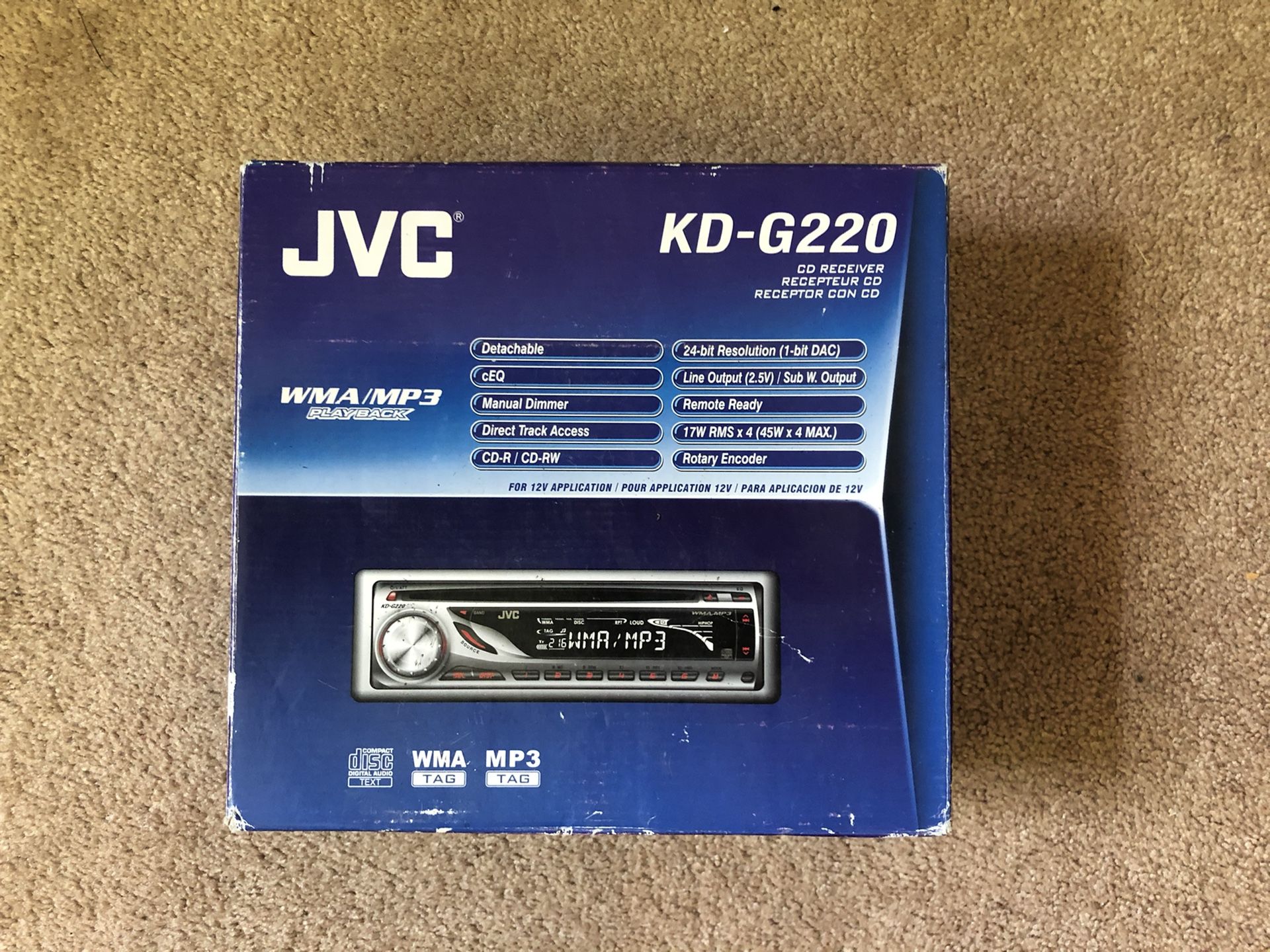 JVC KD-G220 Car Stereo (Never Used)