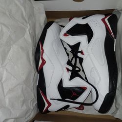 Jordans True Flight Shoes (White/Varsity Red/Black)