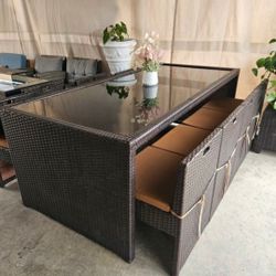 Patio Set 9pc/Outdoor Dining Set/Outdoor Furniture/Cash Only 