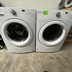 WHITE WHIRLPOOL GAS DRYER AND WASHER