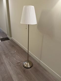 Floor Lamp with White Pleated Shade