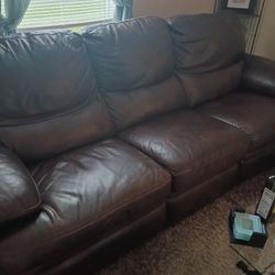  Reclining Genuine Leather Loveseat & Sofa (Latitude Collection By Flexsteel)