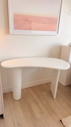 Modern Sculptural White Desk / Console Table
