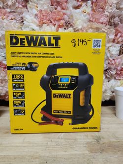 DEWALT
1600-Peak Amp Portable Jump Starter with Digital Compressor and USB Power Bank