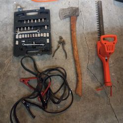 Dozens Of Random Tools Saws. Gas Cans  Axe Drills Files 