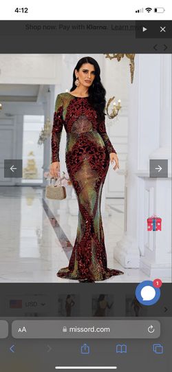 Red Maxi Sequin Fishtail Dress