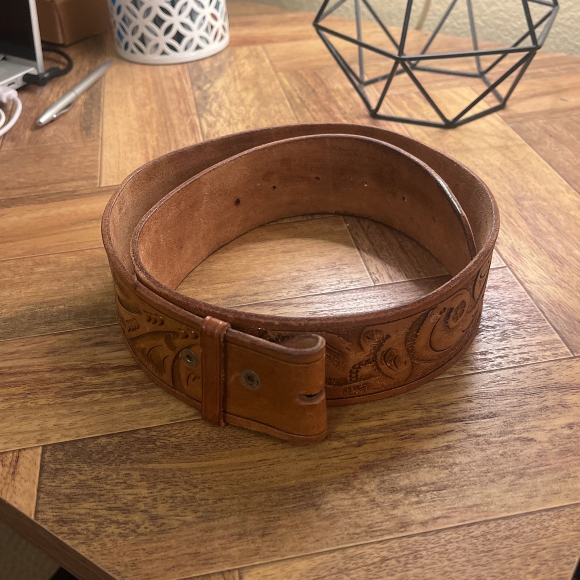 Tooled Leather Belt