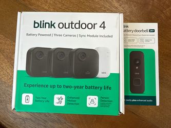 Blink Outdoor 4 3-Camera System + Blink Doorbell 2K Brand New Sealed