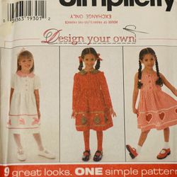 Girls Vintage Simplicity 7283 for Dress Size 5-8 Uncut