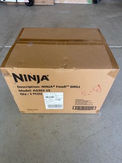 Ninja Grill 5-in-1 XL Indoor Grill & Air Fryer, Black/Grey, AG301