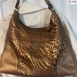 CARL HAAN GOLD WOVEN SHOULDER BAG