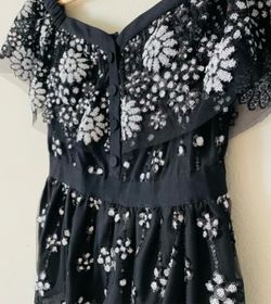 self-portrait SIZE 4 Deco floral sequin off the shoulder top