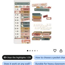 Classroom Daily Schedule Pocket Chart with Reusable Cards – New