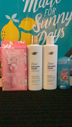 1-2 Gilete Venus razor 1-Shampoo 1-Conditioner 1-antiperspirant deodorant all for $20