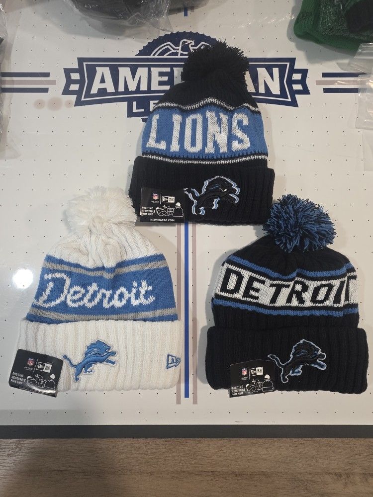 DETROIT LIONS 3 PACK BEANIE HATS.....$30