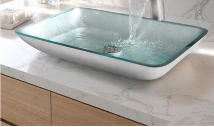 Tempered glass bathroom sink