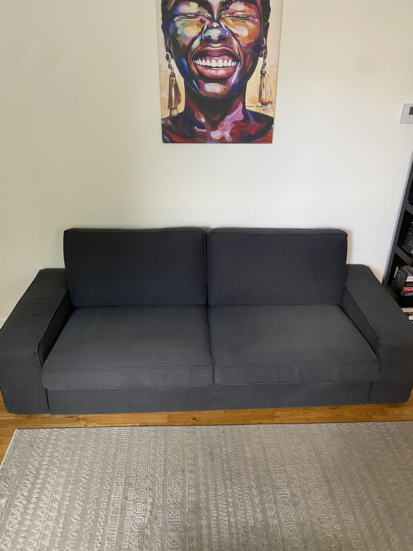 Grey Pottery Barn Square Arm Sofa