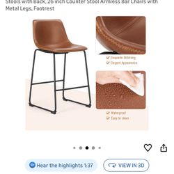 Leather  Bar Stools- Brand New In Box
