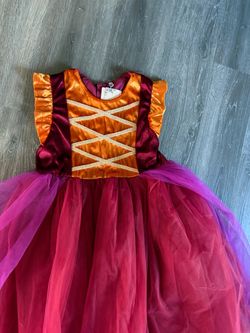Title: Girls Princess Costume Dress – Burgundy Velvet & Pink Tulle – Size 160