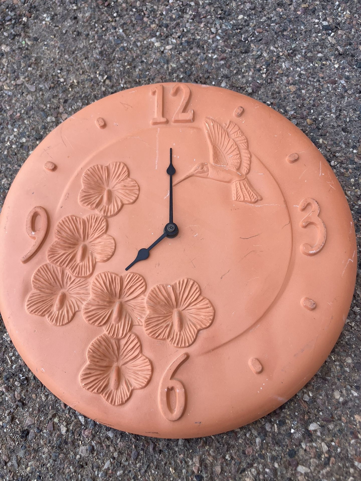 OPUS Terracotta Hummingbird Floral Wall Click (Does Not Work)