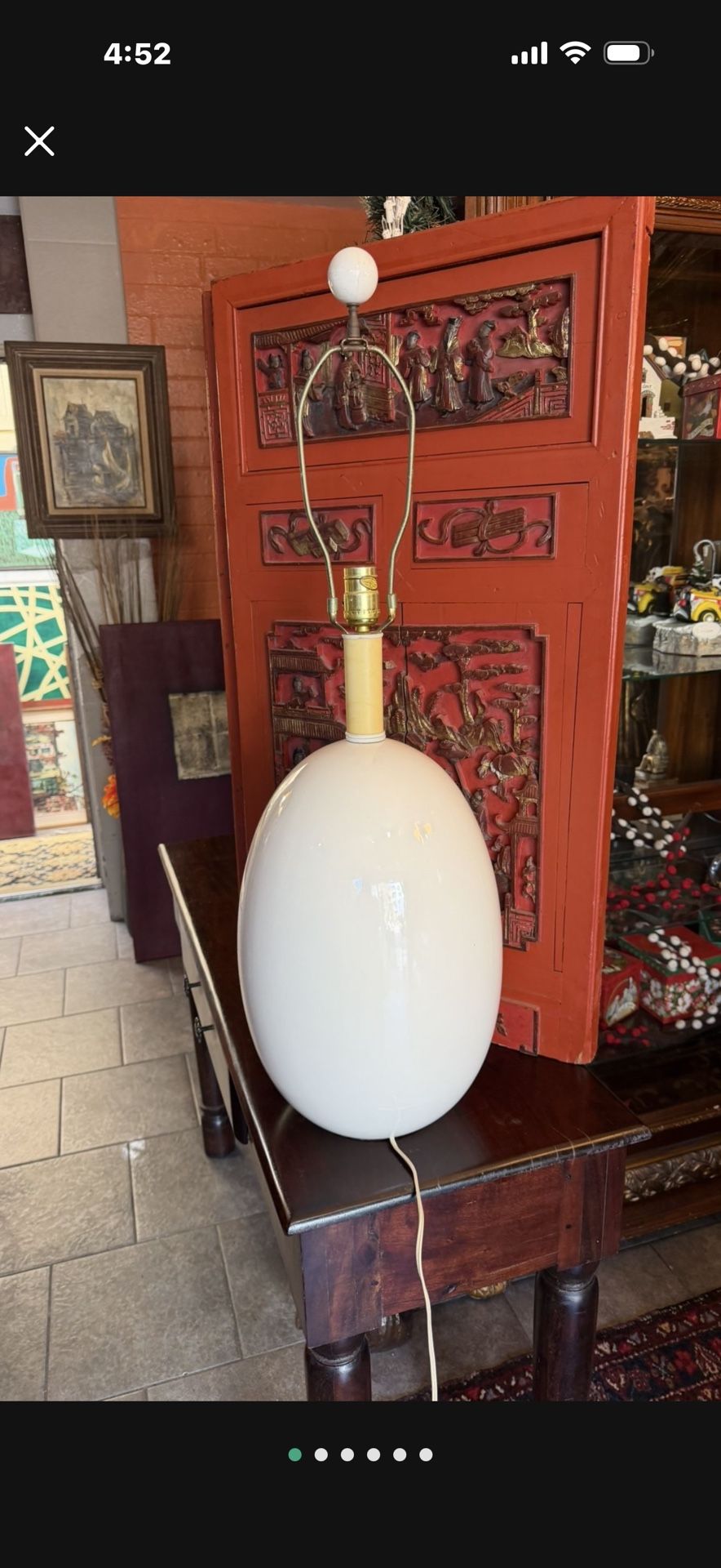 Mid Century Danish, Porcelain Table Lamp Large