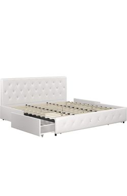 King Size Platform Bed With Drawers