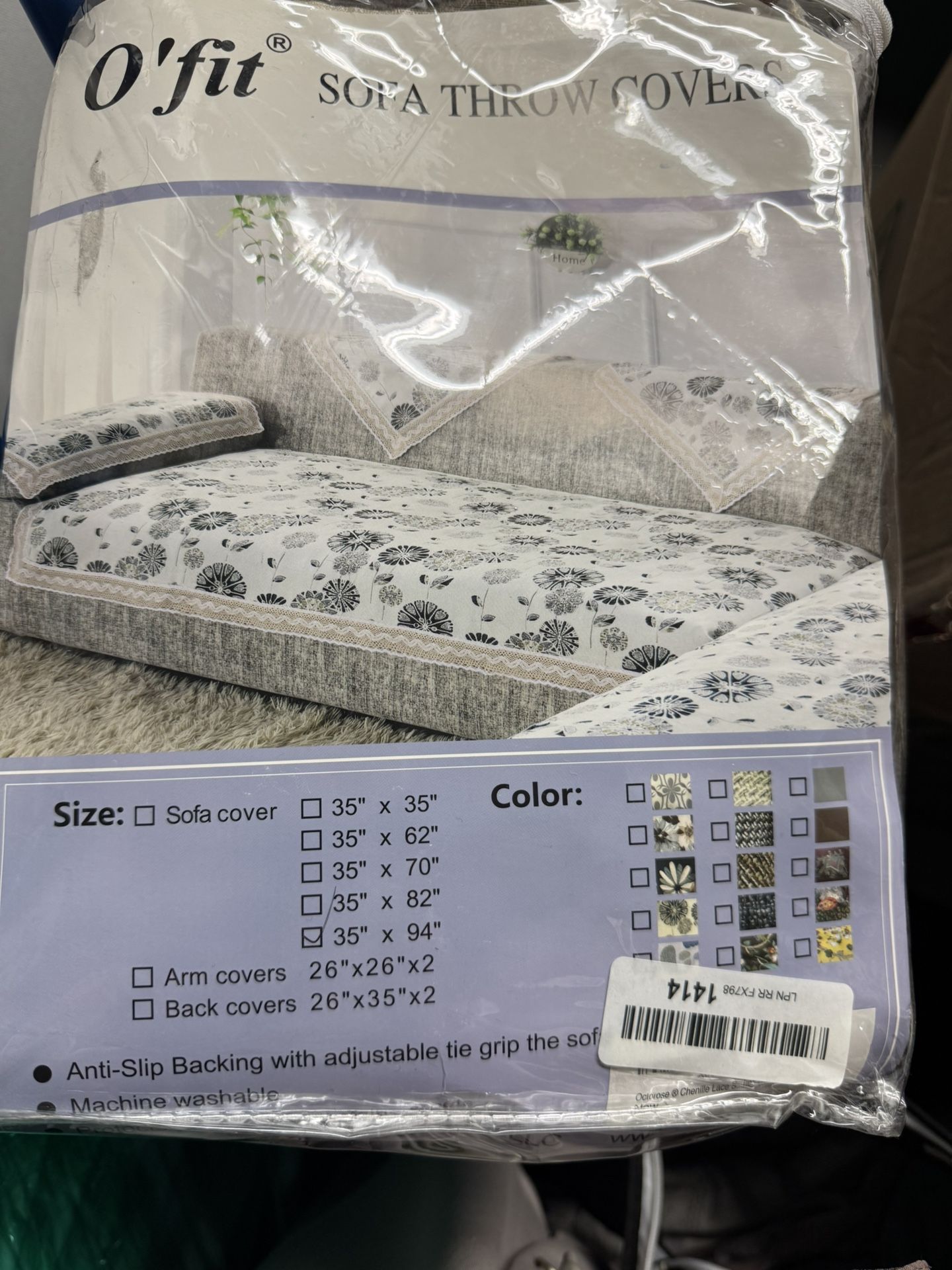 Chenille sectional sofa couch slipcover pad with cotton lace.