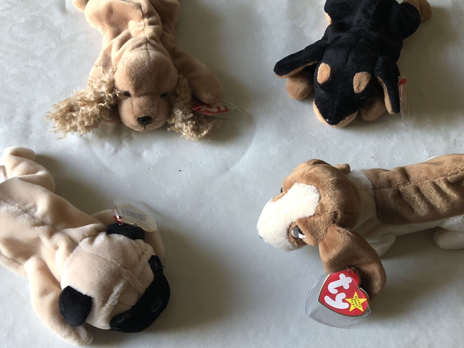 Four Dog Beanie Babies