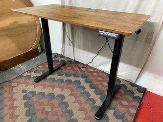 Rustic Brown & Black Height Adjustable Desk