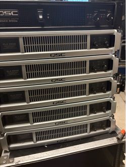 Qsc  plx 3602. $800. And 2502. $700. Qsc mx850 $400.  I’m in Houston