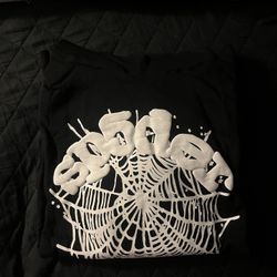 Sp5der Black White Bubble Print Web Hoodie