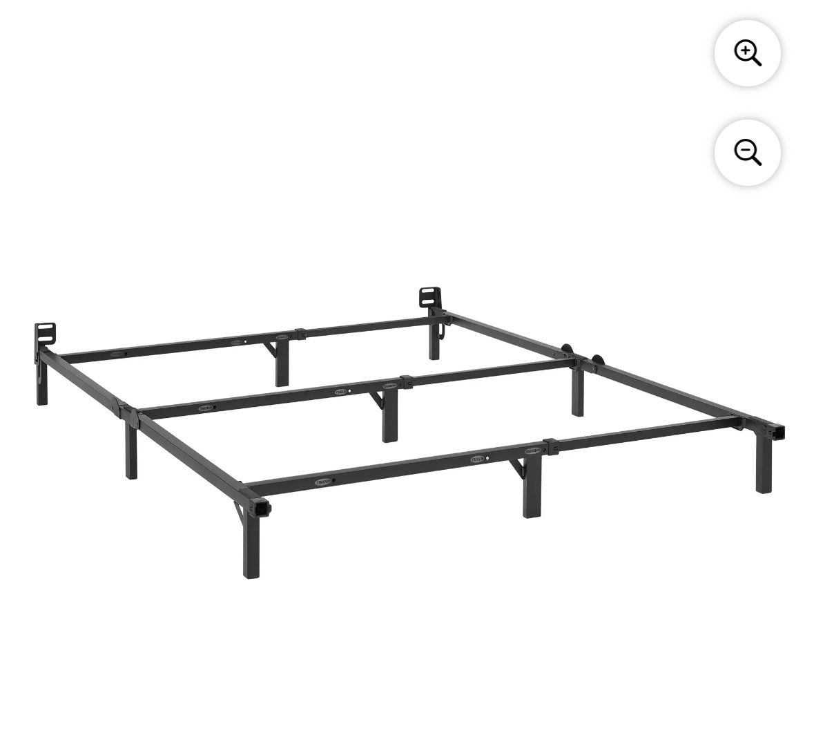 Mainstays 7" Twin/Full/Queen Size Adjustable Metal Bed Frame, Black, Box Spring Required