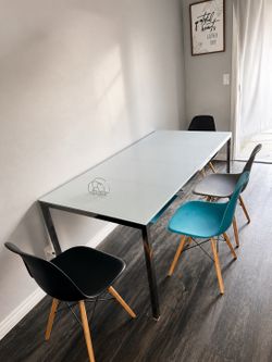 Modern Glass Dining Table Set