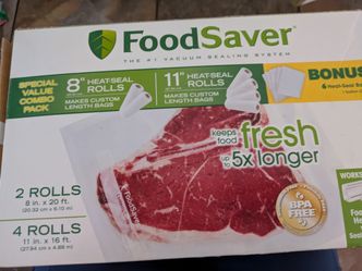 New Box Of FoodSaver BPA Free Vacuum Sealing System Rolls  Only