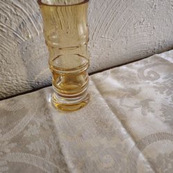 Vintage Amber Small Glass Vase