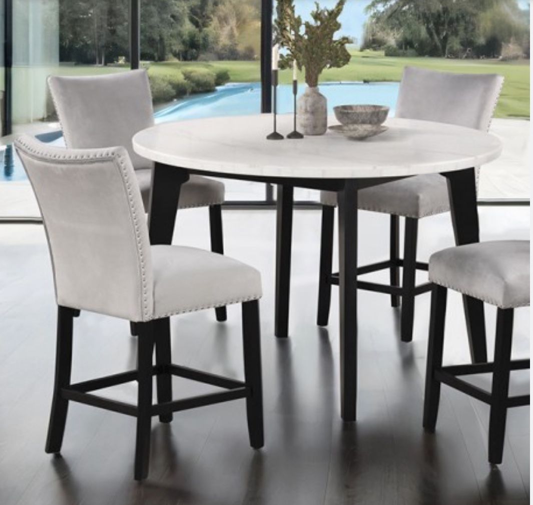Marble Dining Table Set - 