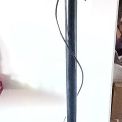 Wrought Iron Black Horseshoe Floor Lamp/Coat Rack 